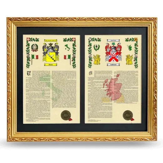 Double Armorial History Framed - Gold