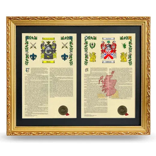 Double Armorial History Framed - Gold