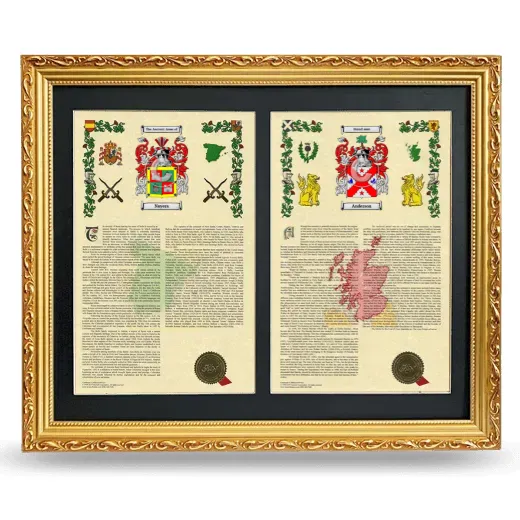 Double Armorial History Framed - Gold