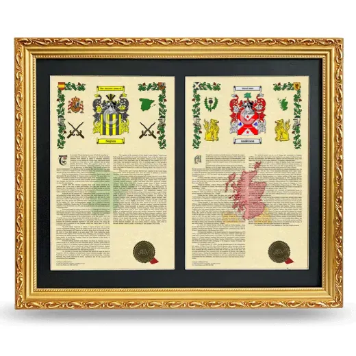 Double Armorial History Framed - Gold