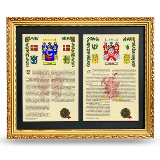Double Armorial History Framed - Gold