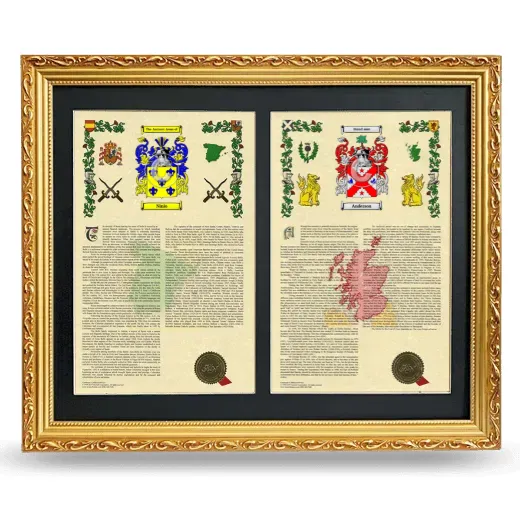 Double Armorial History Framed - Gold