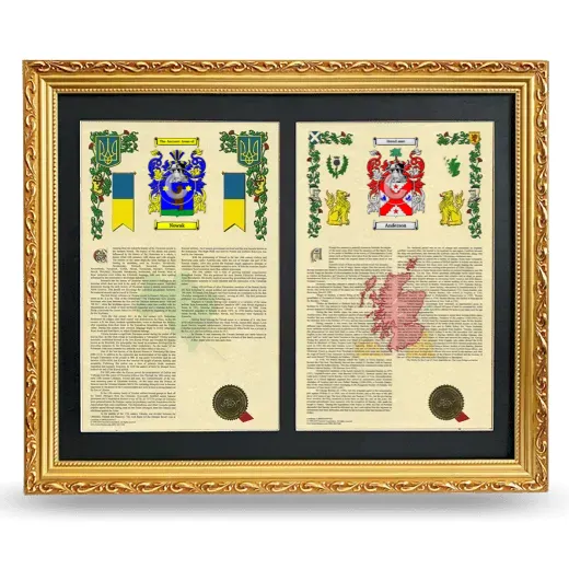 Double Armorial History Framed - Gold