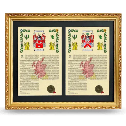 Double Armorial History Framed - Gold