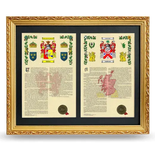 Double Armorial History Framed - Gold