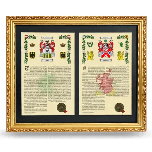 Double Armorial History Framed - Gold
