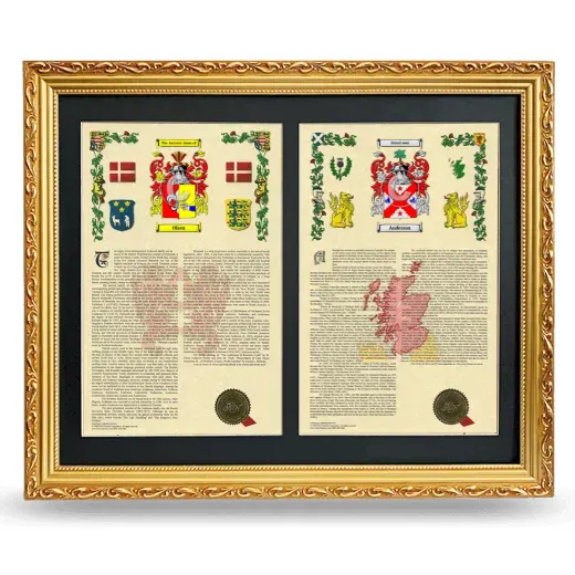 Double Armorial History Framed - Gold