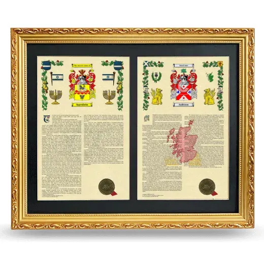 Double Armorial History Framed - Gold