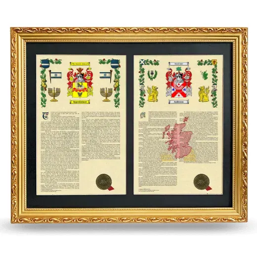 Double Armorial History Framed - Gold