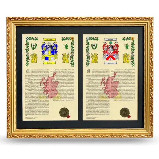 Double Armorial History Framed - Gold