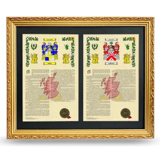 Double Armorial History Framed - Gold
