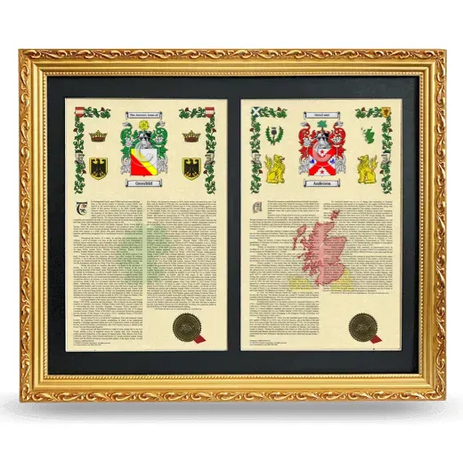 Double Armorial History Framed - Gold