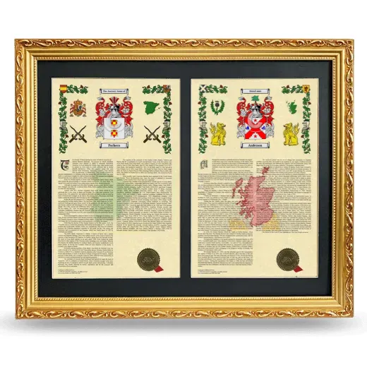 Double Armorial History Framed - Gold