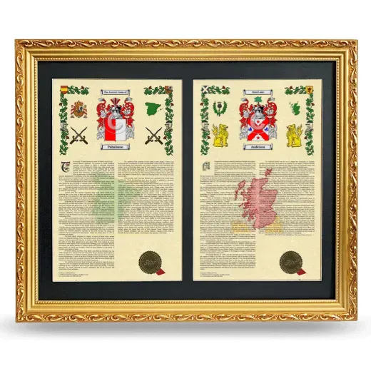 Double Armorial History Framed - Gold