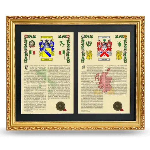 Double Armorial History Framed - Gold