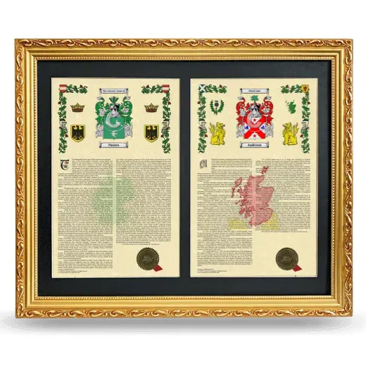 Double Armorial History Framed - Gold