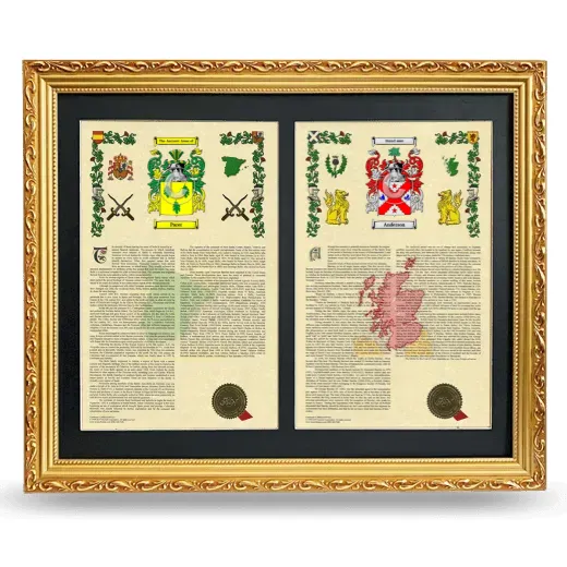Double Armorial History Framed - Gold
