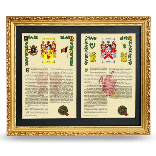 Double Armorial History Framed - Gold