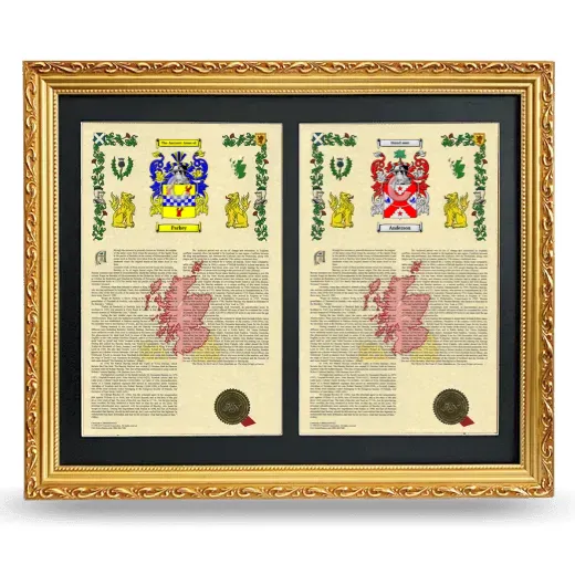 Double Armorial History Framed - Gold