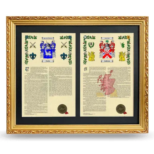 Double Armorial History Framed - Gold