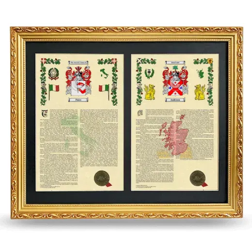 Double Armorial History Framed - Gold
