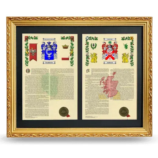 Double Armorial History Framed - Gold