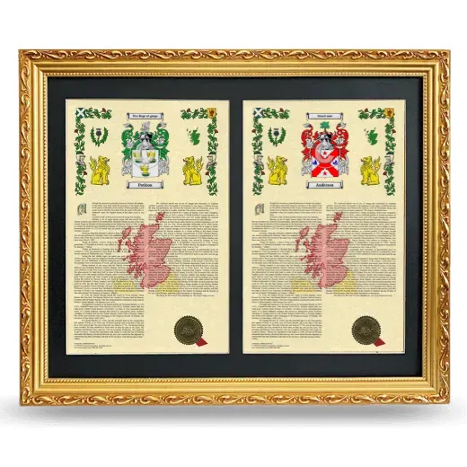 Double Armorial History Framed - Gold