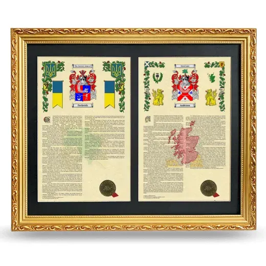 Double Armorial History Framed - Gold