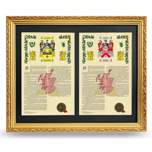 Double Armorial History Framed - Gold