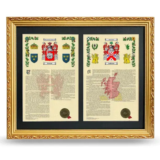 Double Armorial History Framed - Gold