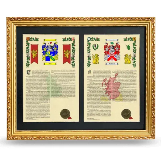 Double Armorial History Framed - Gold