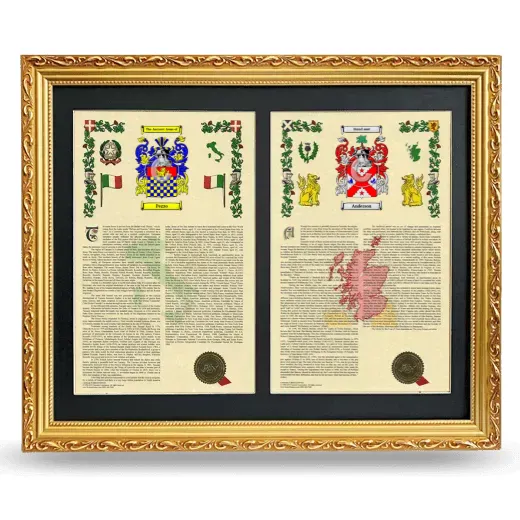 Double Armorial History Framed - Gold