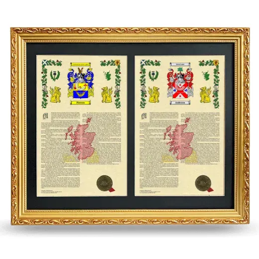 Double Armorial History Framed - Gold