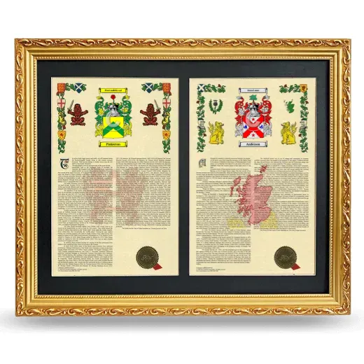 Double Armorial History Framed - Gold