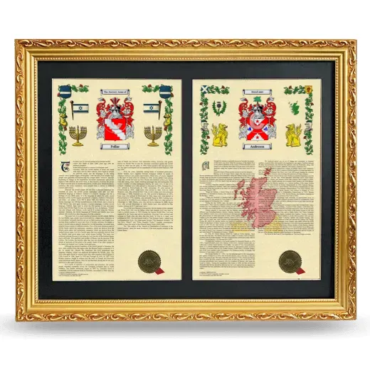 Double Armorial History Framed - Gold