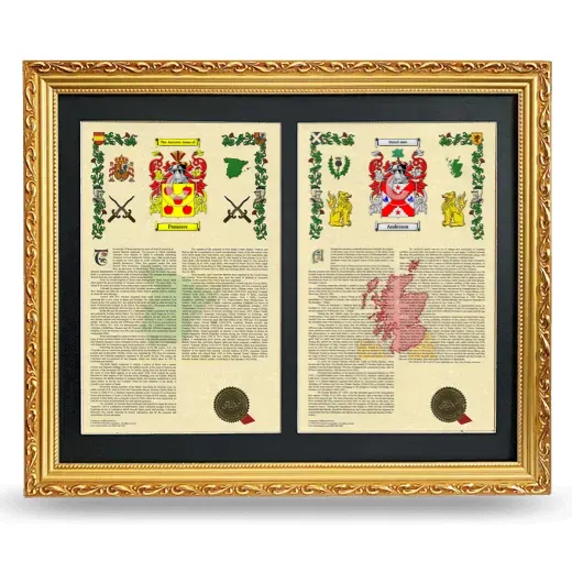 Double Armorial History Framed - Gold