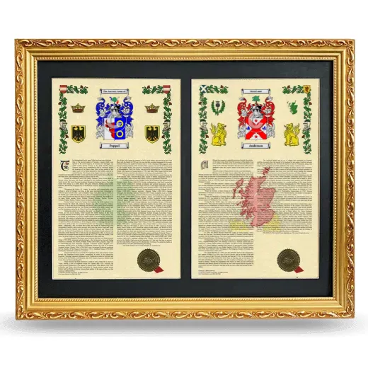 Double Armorial History Framed - Gold