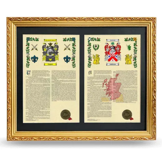 Double Armorial History Framed - Gold