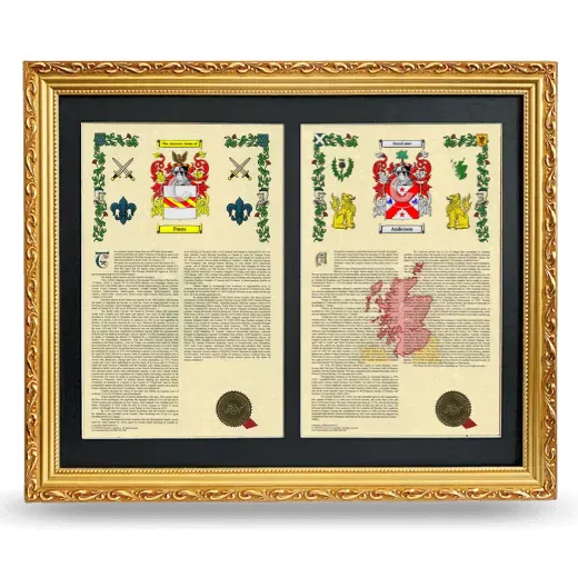 Double Armorial History Framed - Gold