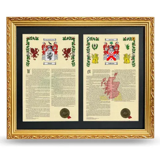Double Armorial History Framed - Gold