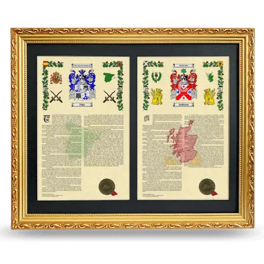 Double Armorial History Framed - Gold