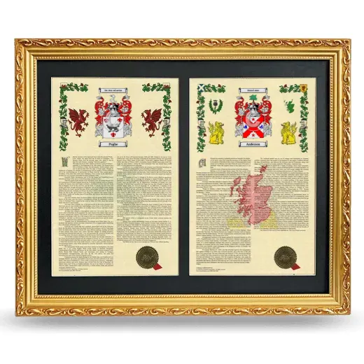 Double Armorial History Framed - Gold