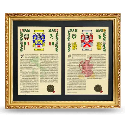 Double Armorial History Framed - Gold