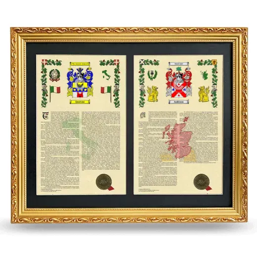Double Armorial History Framed - Gold