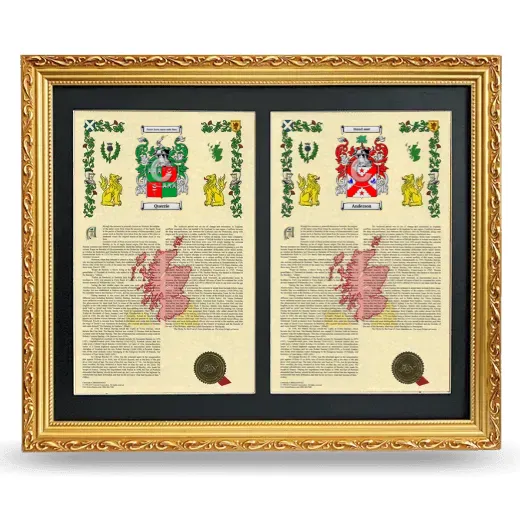 Double Armorial History Framed - Gold