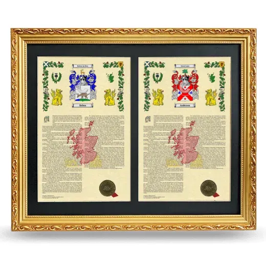 Double Armorial History Framed - Gold