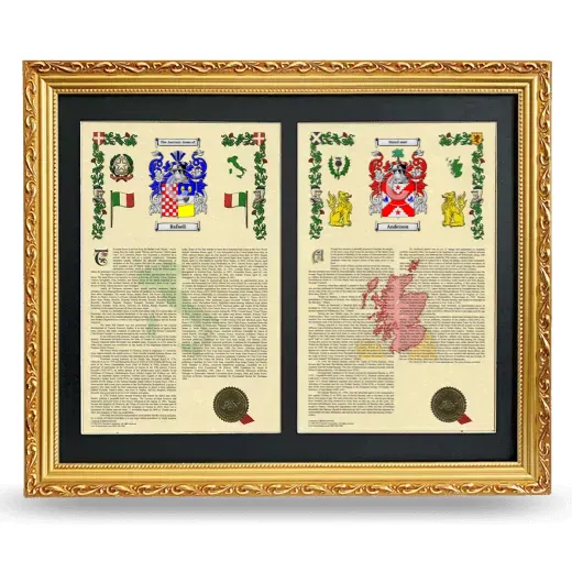 Double Armorial History Framed - Gold