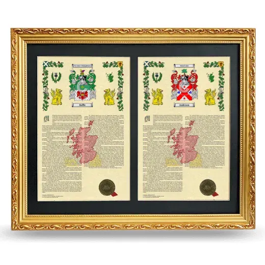 Double Armorial History Framed - Gold