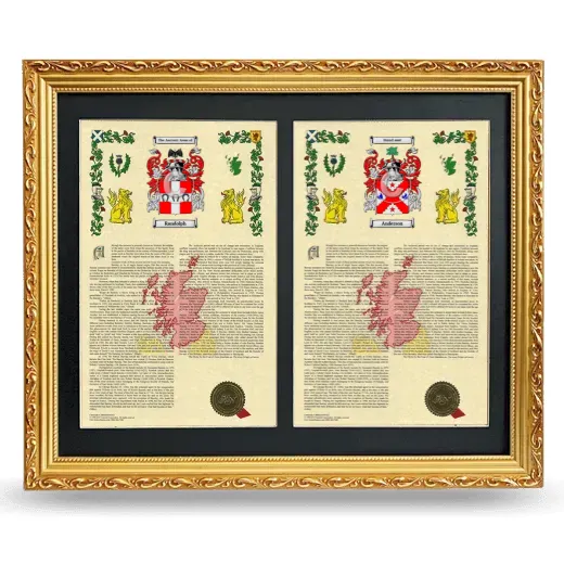 Double Armorial History Framed - Gold