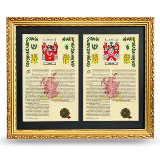 Double Armorial History Framed - Gold